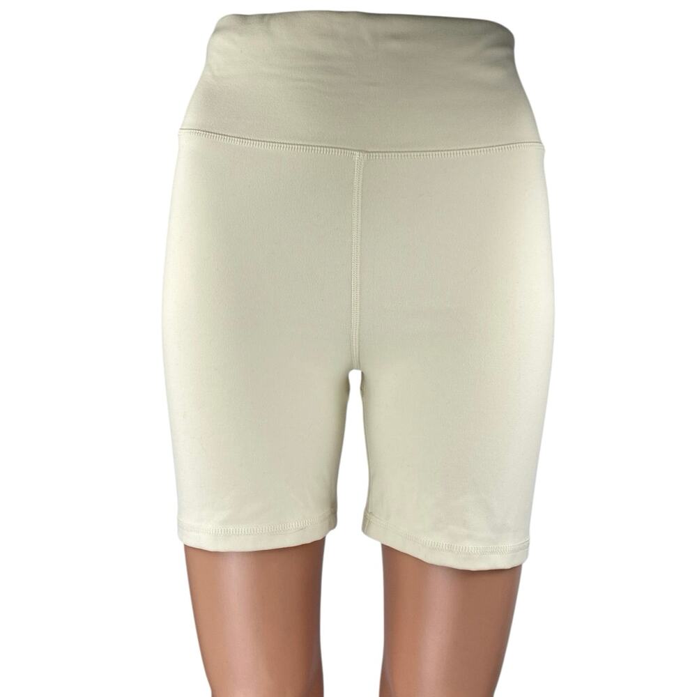 WeWoreWhat Women's Cream White High Waist Athletic Fitness Biker Shorts Size M